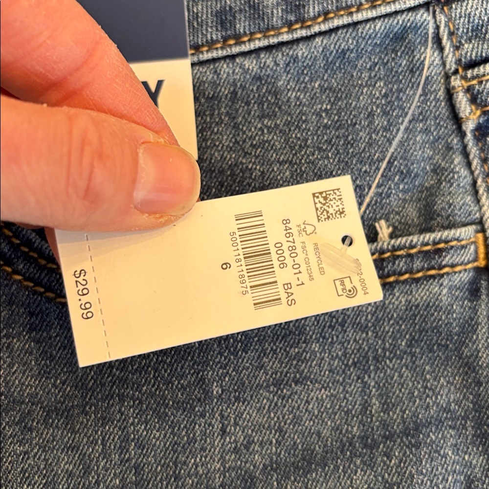 Old Navy Wow High-Rise Denim Shorts in Dark Blue Wash - Picture 3 of 4